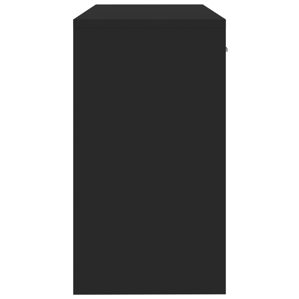 Γραφείο με Συρτάρι & Ντουλάπι Μαύρο 100x40x73 εκ. Επεξεργ. Ξύλο 7