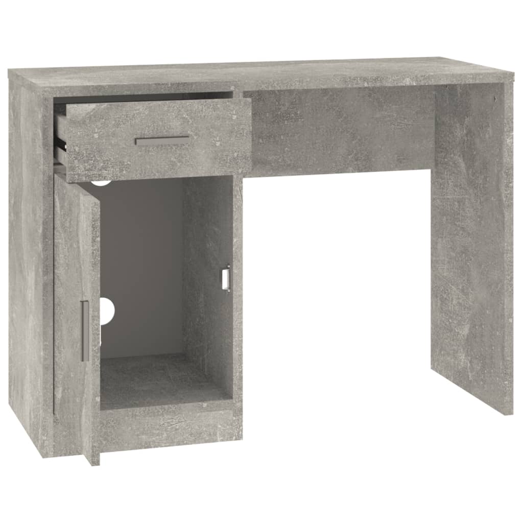 Γραφείο με Συρτάρι & Ντουλάπι Γκρι Σκυρ. 100x40x73 εκ. Επ. Ξύλο 6