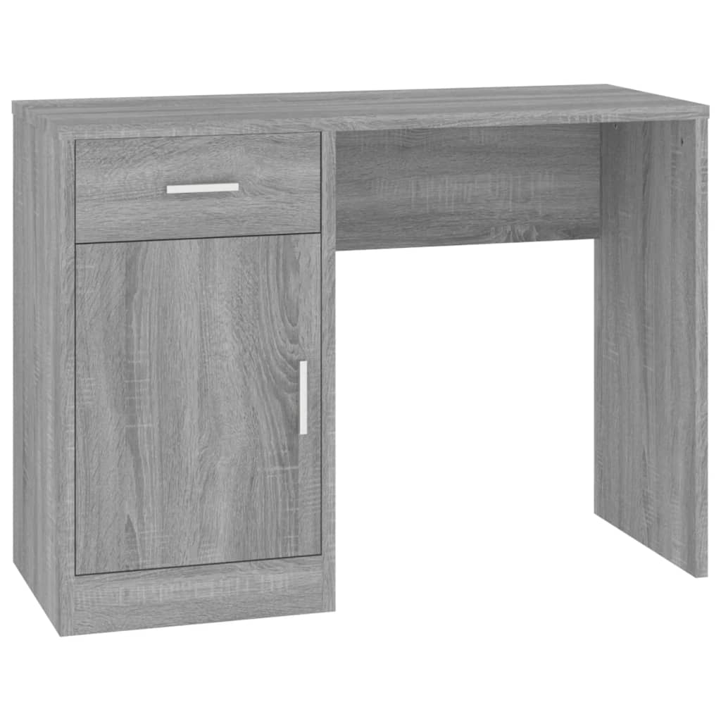 Γραφείο με Συρτάρι & Ντουλάπι Γκρι Sonoma 100x40x73 εκ. Επ.Ξύλο 2