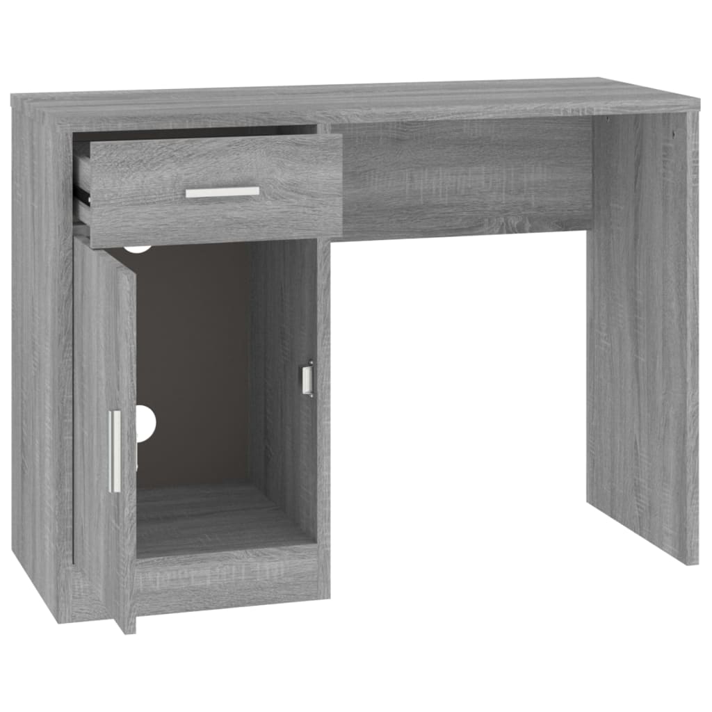 Γραφείο με Συρτάρι & Ντουλάπι Γκρι Sonoma 100x40x73 εκ. Επ.Ξύλο 6