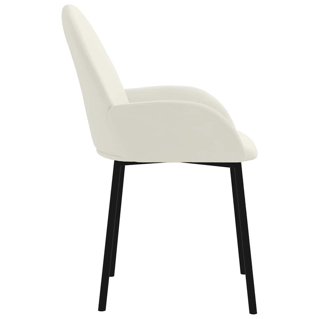 Καρέκλες Τραπεζαρίας 2 τεμ. Κρεμ Βελούδινες 5