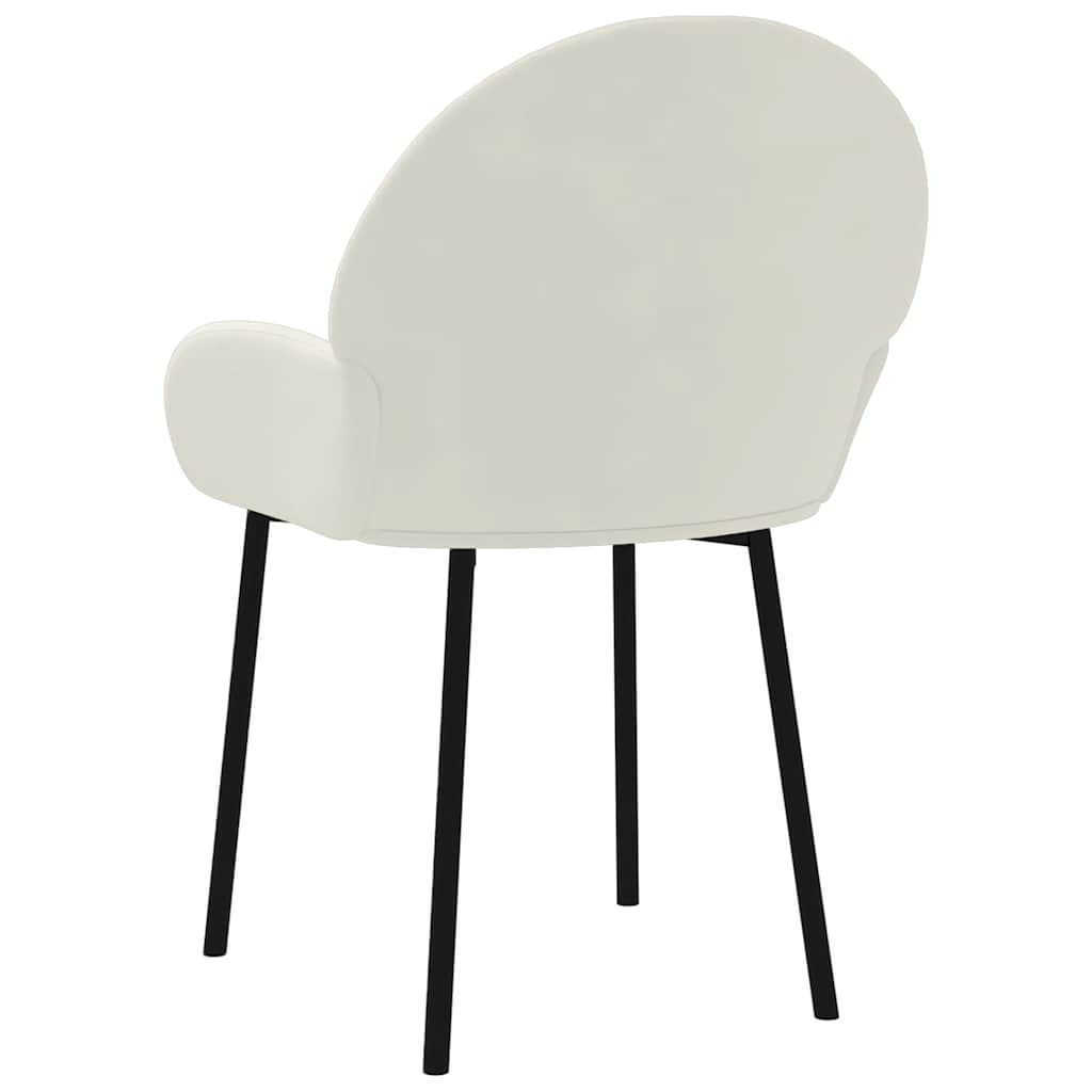 Καρέκλες Τραπεζαρίας 2 τεμ. Κρεμ Βελούδινες 6