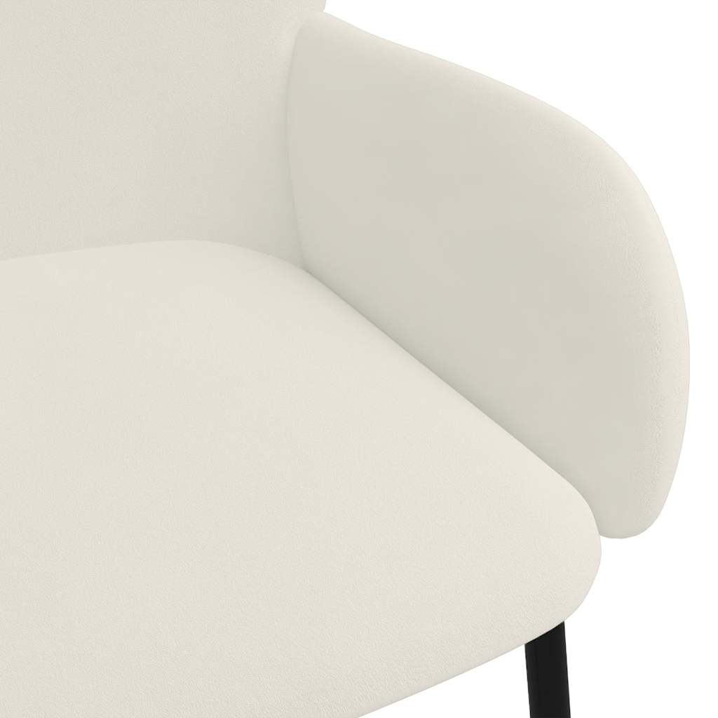 Καρέκλες Τραπεζαρίας 2 τεμ. Κρεμ Βελούδινες 7