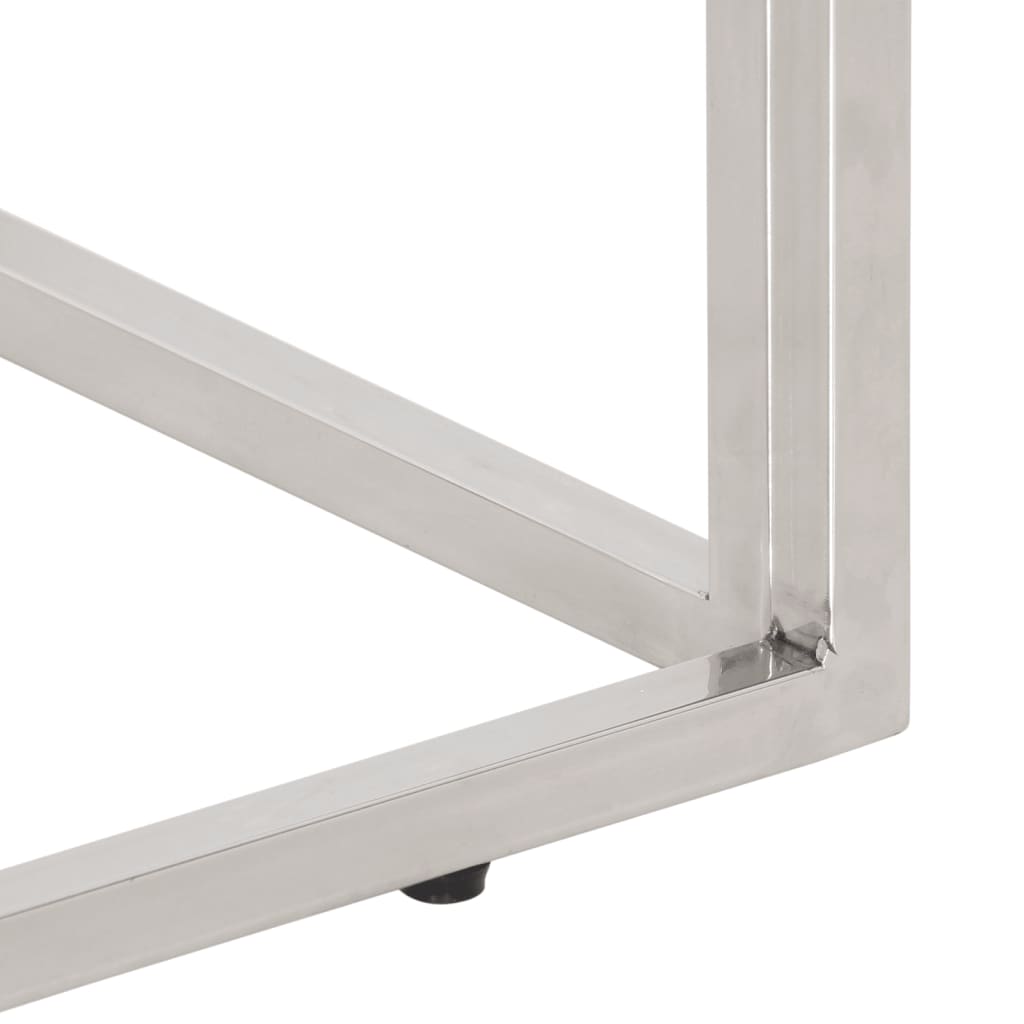 Κονσόλα Σαλονιού Ασημί Ανοξείδωτο Ατσάλι & Ξύλο Sleeper 7