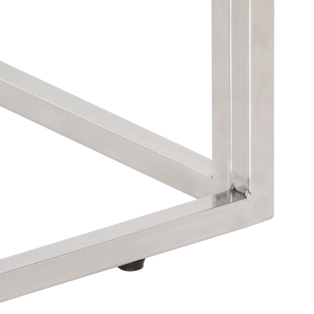 Κονσόλα Σαλονιού Ασημί Ανοξείδωτο Ατσάλι & Ξύλο Sleeper 7