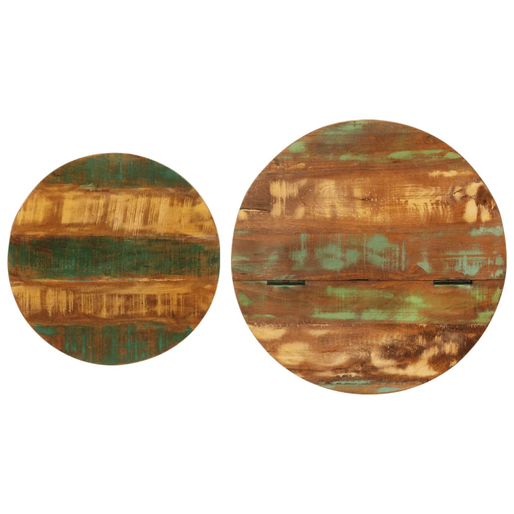 Τραπεζάκια Σαλονιού Σετ 2Τεμ. Μαύρα από Μασίφ Ανακυκλωμένο Ξύλο 6