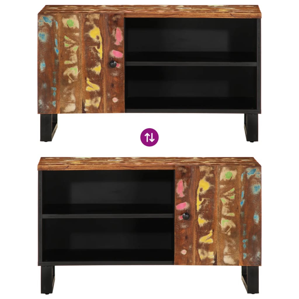 Έπιπλο Τηλεόρασης 80x33x46 εκ. Μασίφ Ανακυκλ. Ξύλο & Επεξ. Ξύλο 6