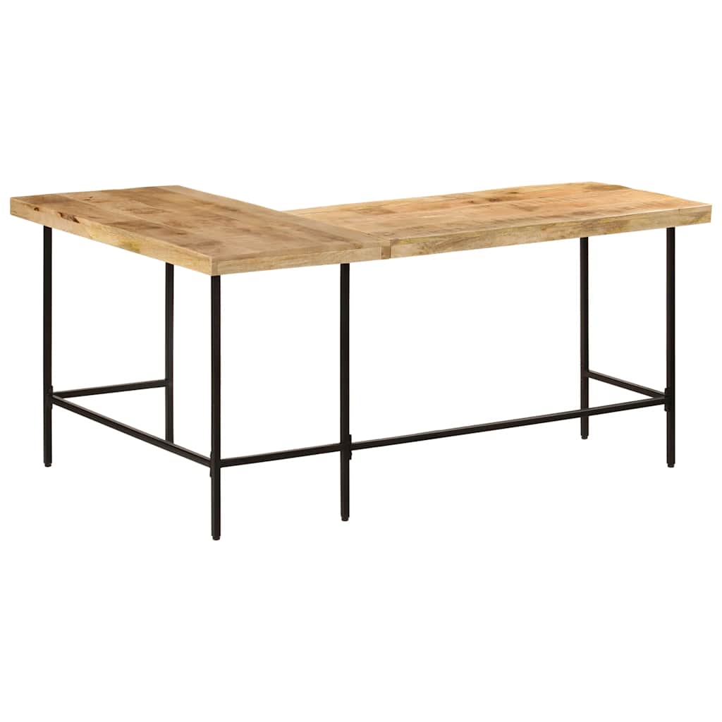 Γραφείο 165x110x77 cm Μασίφ Ξύλο Μάνγκο και Σίδερο 5