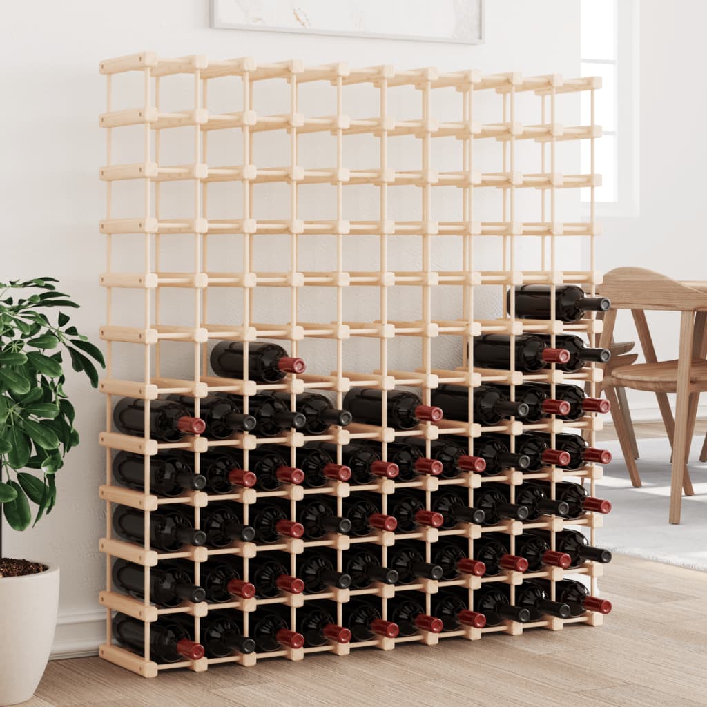 Ραφιέρα Κρασιών 120 Κρασιά 112,5x23x123,5εκ. Μασίφ Ξύλο Πεύκου 1