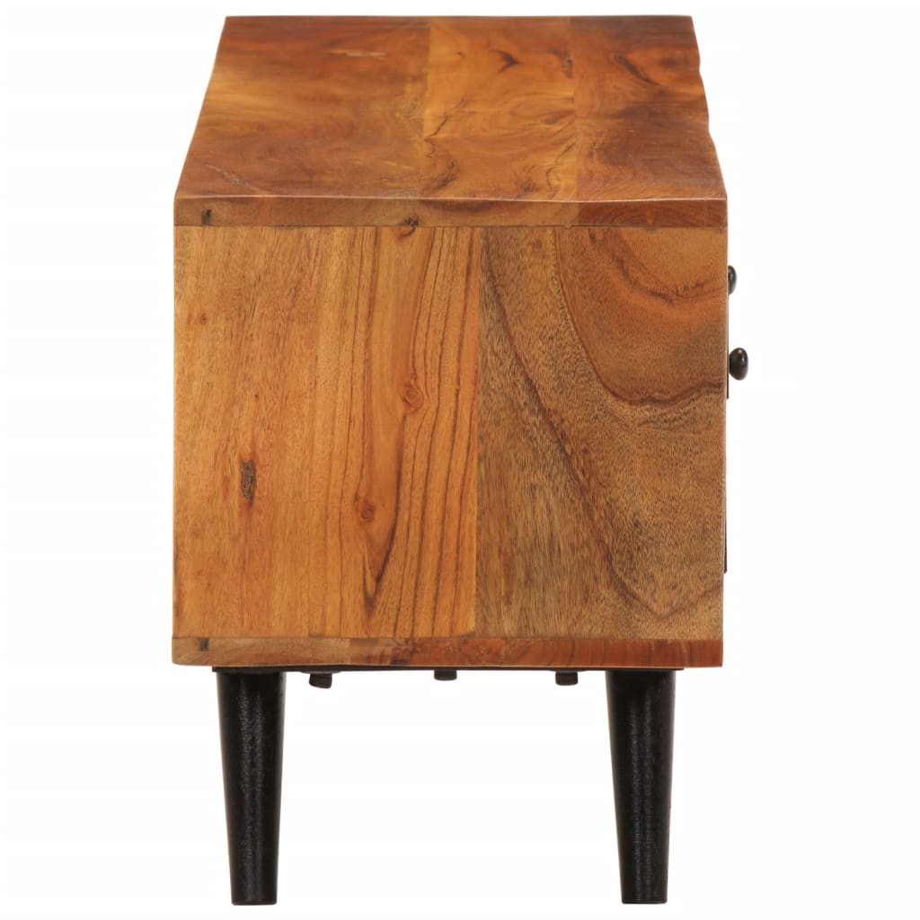 Έπιπλο Τηλεόρασης με Πόρτες 112x30x40 εκ. Μασίφ Ακακία/Μέταλλο 3