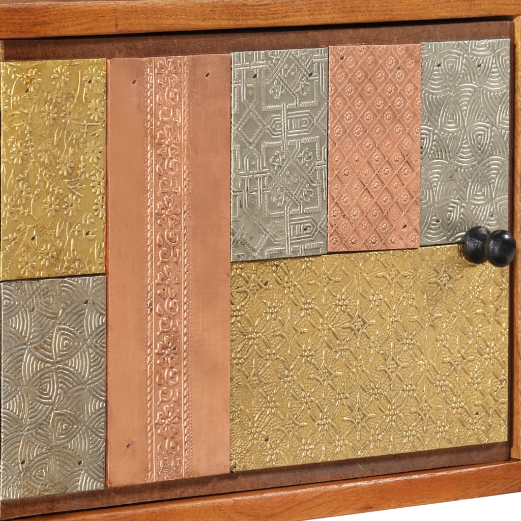 Έπιπλο Τηλεόρασης με Πόρτες 112x30x40 εκ. Μασίφ Ακακία/Μέταλλο 6