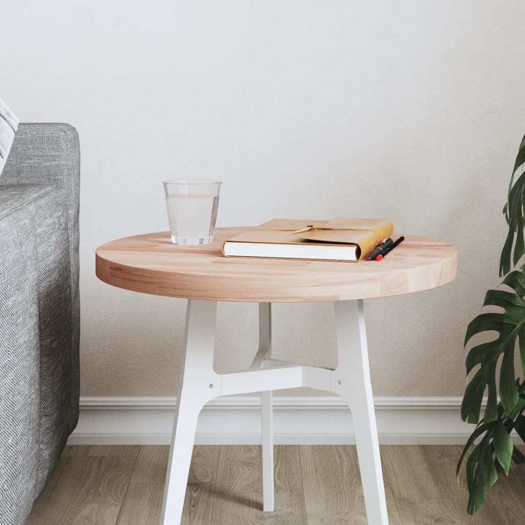 Επιφάνεια Τραπεζιού Στρογγυλή Ø40x2,5 εκ. Μασίφ Ξύλο Οξιάς 1