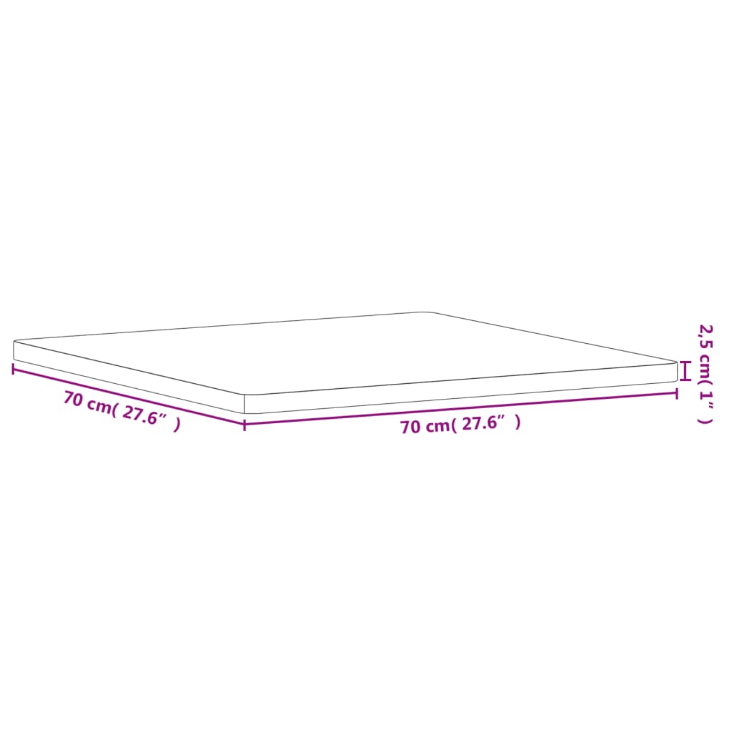 Επιφάνεια Τραπεζιού Τετράγωνη 70x70x2,5 εκ. Μασίφ Ξύλο Οξιάς 7