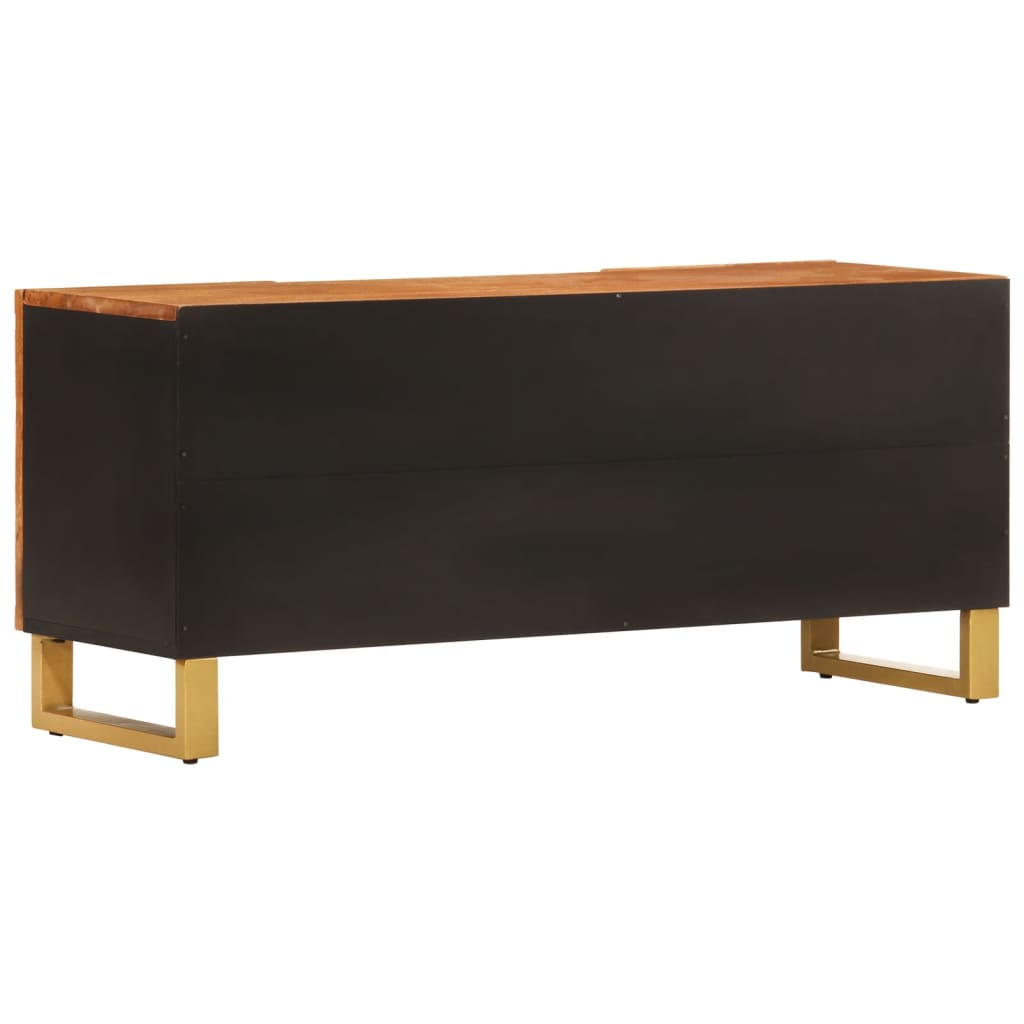Έπιπλο Τηλεόρασης Καφέ/Μαύρο 105x33,5x46 εκ. Μασίφ Ξύλο Μάνγκο 6