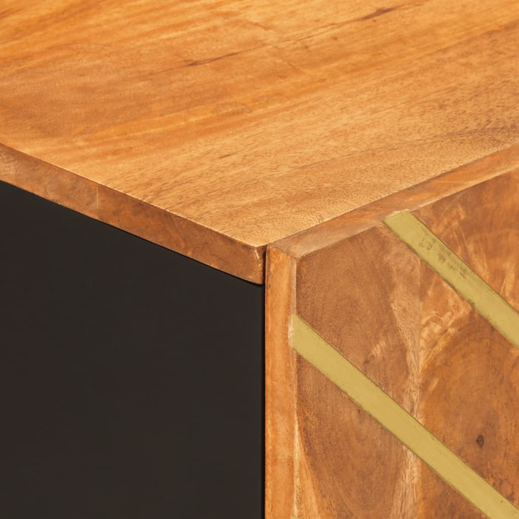 Έπιπλο Τηλεόρασης Καφέ/Μαύρο 105x33,5x46 εκ. Μασίφ Ξύλο Μάνγκο 8