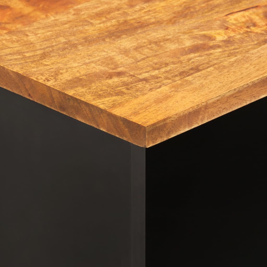 Έπιπλο Τηλεόρασης Καφέ/Μαύρο 100x33,5x46 εκ. Μασίφ Ξύλο Μάνγκο 8