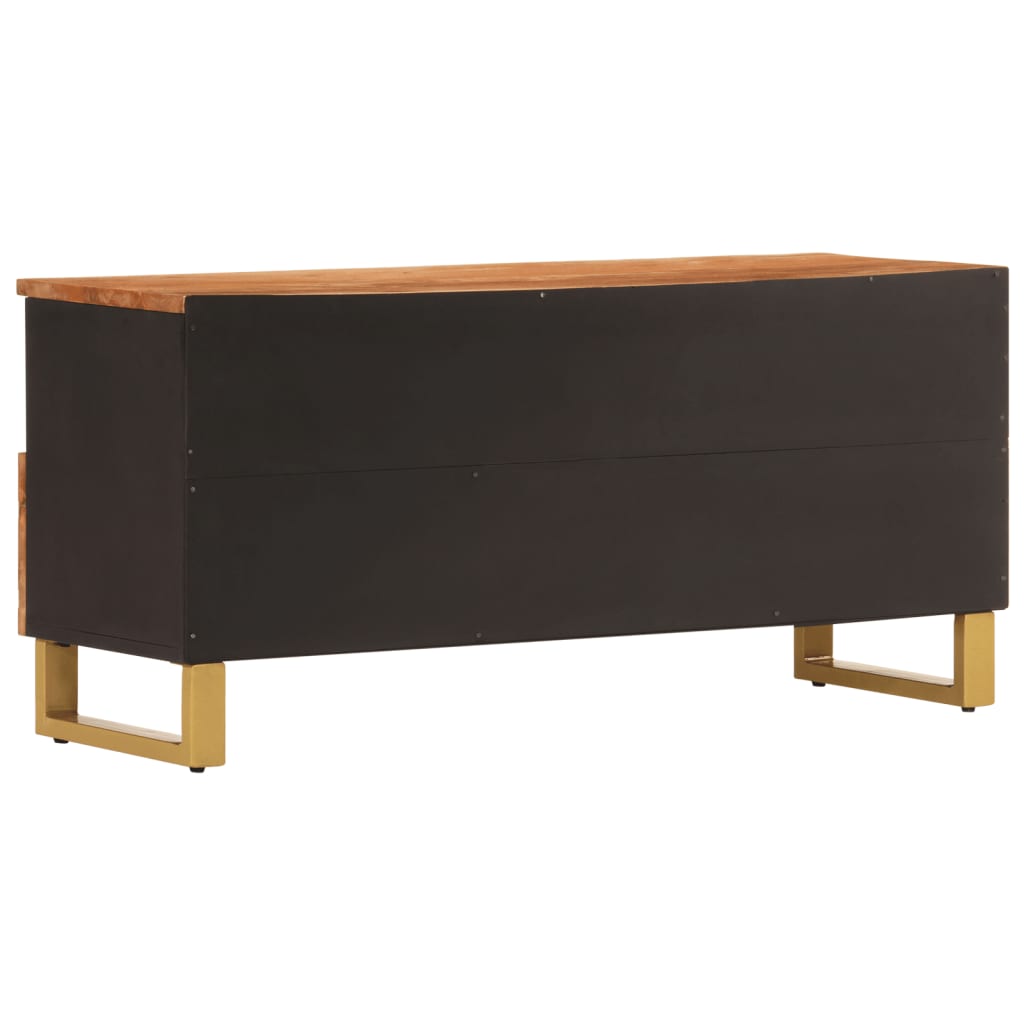 Έπιπλο Τηλεόρασης Καφέ/Μαύρο 100x33,5x46 εκ. Μασίφ Ξύλο Μάνγκο 6