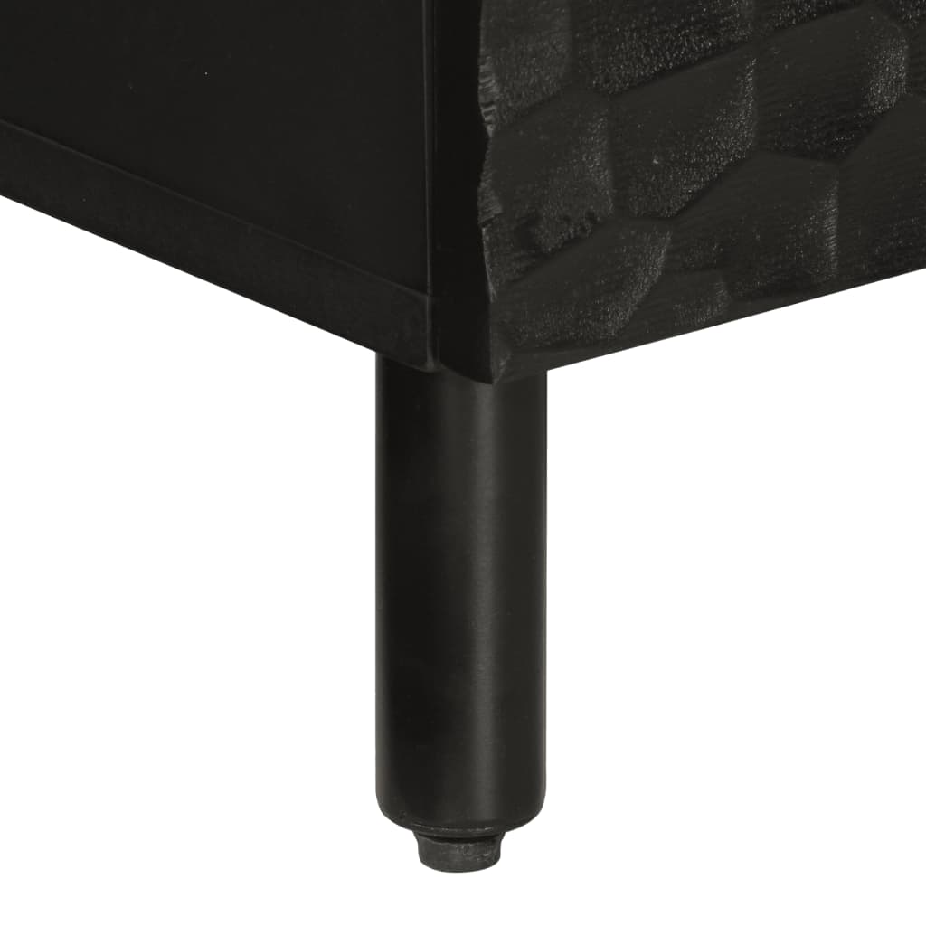 Έπιπλο Τηλεόρασης Μαύρο 70 x 33 x 46 εκ. από Μασίφ Ξύλο Μάνγκο 8