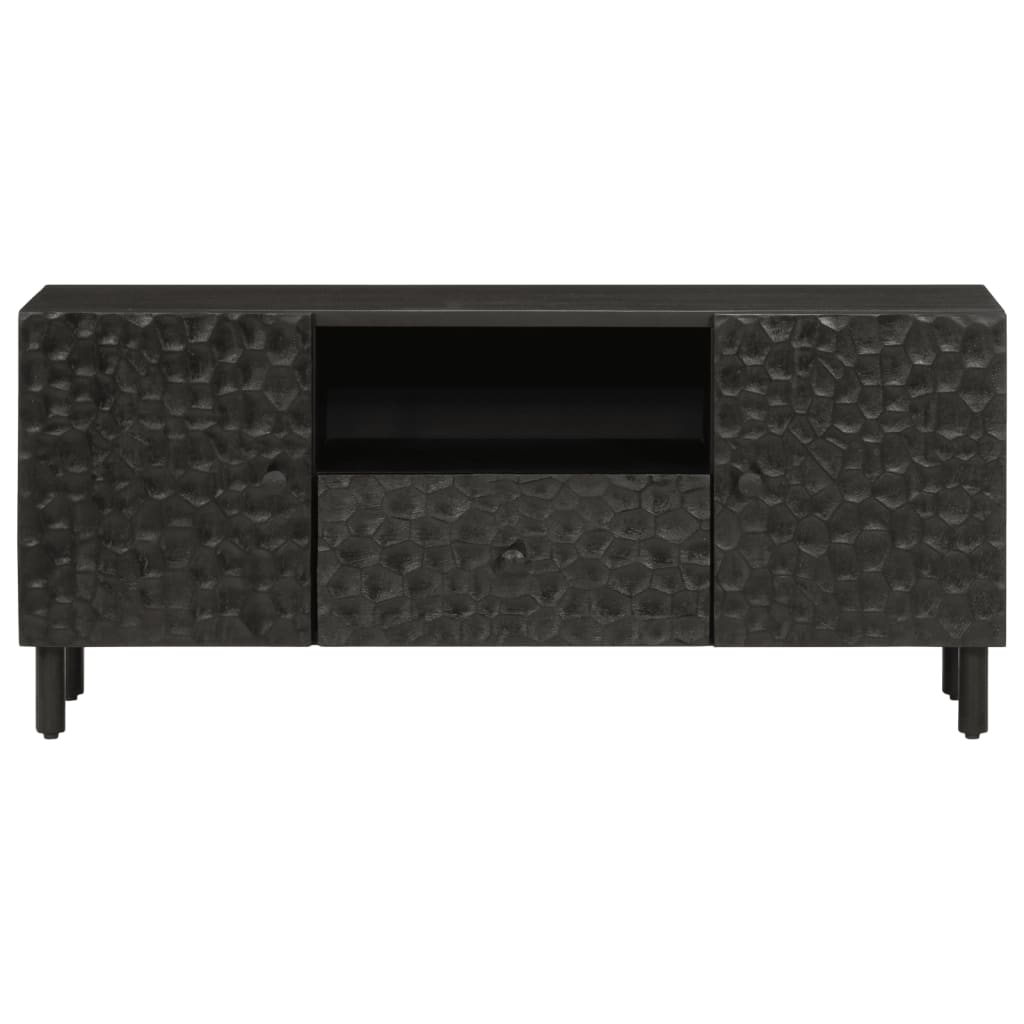 Έπιπλο Τηλεόρασης Μαύρο 105 x 33 x 46 εκ. από Μασίφ Ξύλο Μάνγκο 3