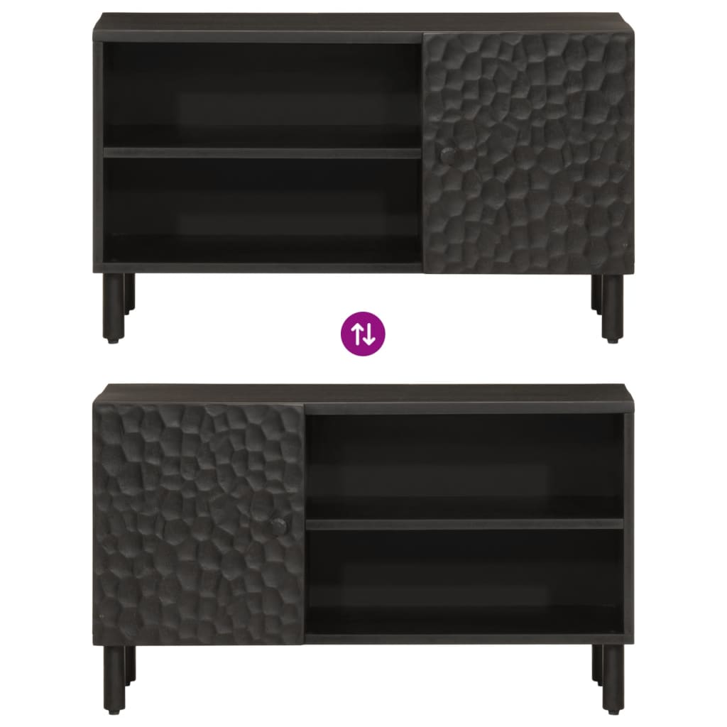 Έπιπλο Τηλεόρασης Μαύρο 80 x 31 x 46 εκ. από Μασίφ Ξύλο Μάνγκο 6