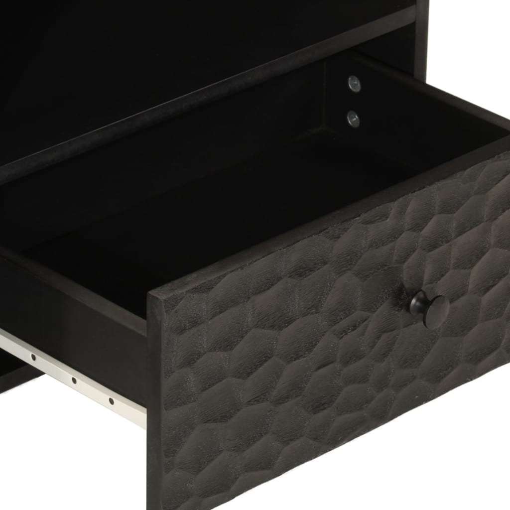 Έπιπλο Τηλεόρασης Μαύρο 80 x 33 x 46 εκ. από Μασίφ Ξύλο Μάνγκο 8