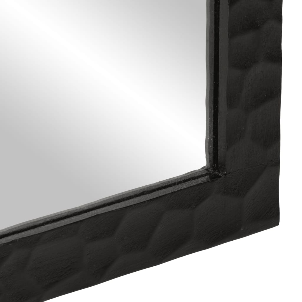 Καθρέφτης Μπάνιου Μαύρος 50x70x2,5 εκ. Μασίφ Ξύλο Μάνγκο/Γυαλί 7