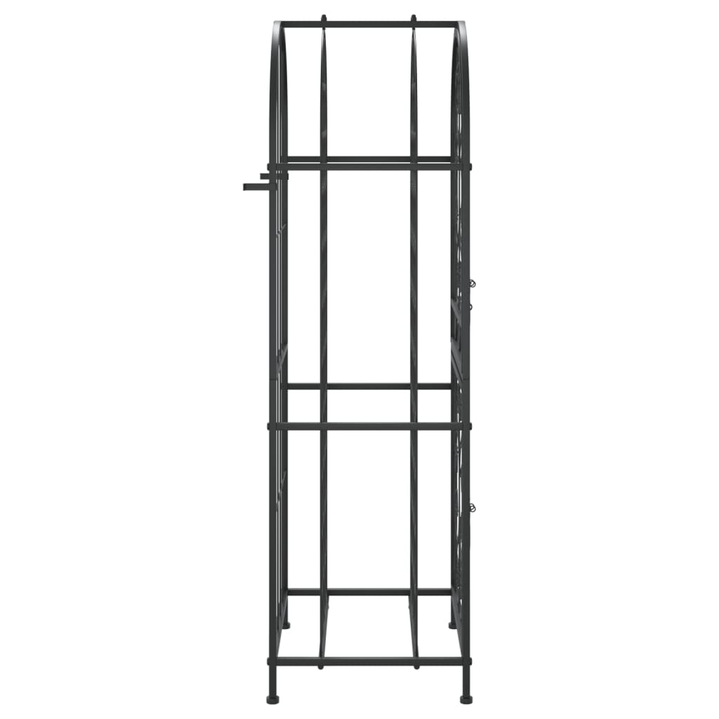 Ραφιέρα Κρασιών 41 Μπουκ. Μαύρη 45x36x120 εκ. Σφυρήλατο Σίδερο 4