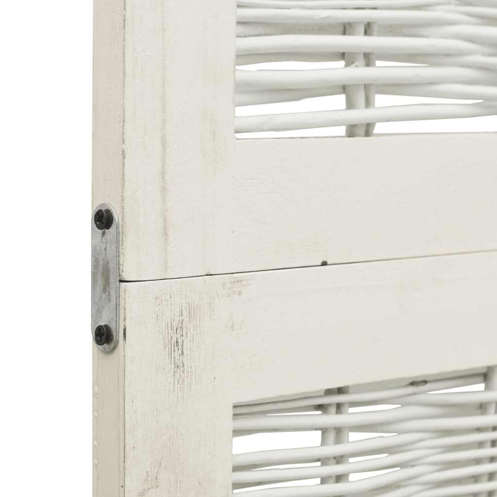 Διαχωριστικό Χώρου με 6 Πάνελ Λευκό από Μασίφ Ξύλο Παυλώνιας 6