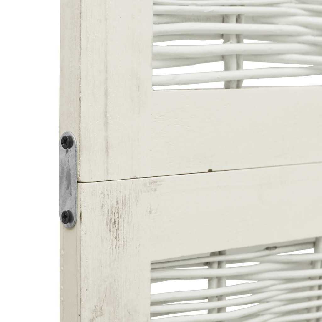 Διαχωριστικό Χώρου με 6 Πάνελ Λευκό από Μασίφ Ξύλο Παυλώνιας 6