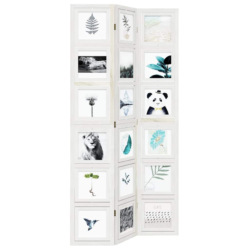 Διαχωριστικό Χώρου με 3 Πάνελ Λευκό από Μασίφ Ξύλο Παυλώνιας 4