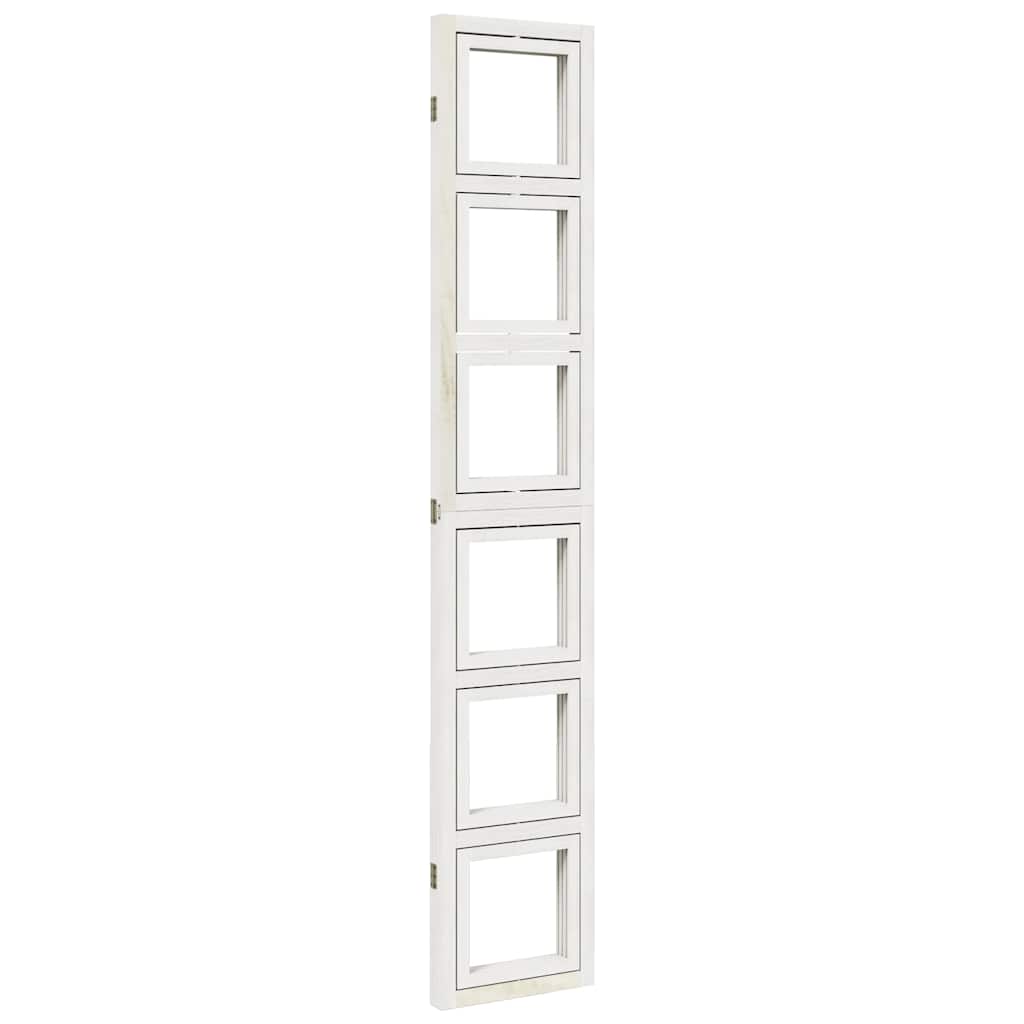 Διαχωριστικό Χώρου με 3 Πάνελ Λευκό από Μασίφ Ξύλο Παυλώνιας 6