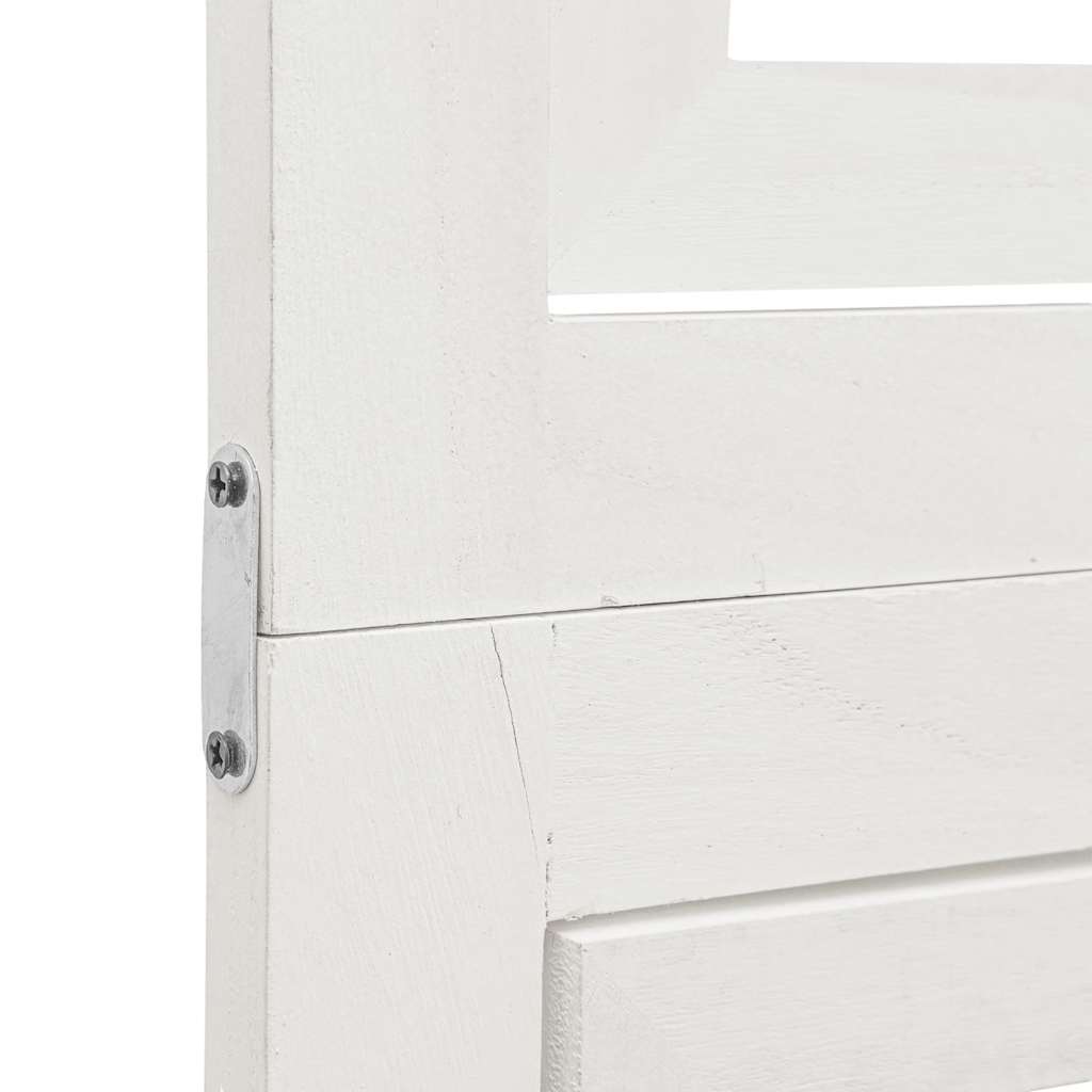 Διαχωριστικό Χώρου με 6 Πάνελ Λευκό από Μασίφ Ξύλο Παυλώνιας 8