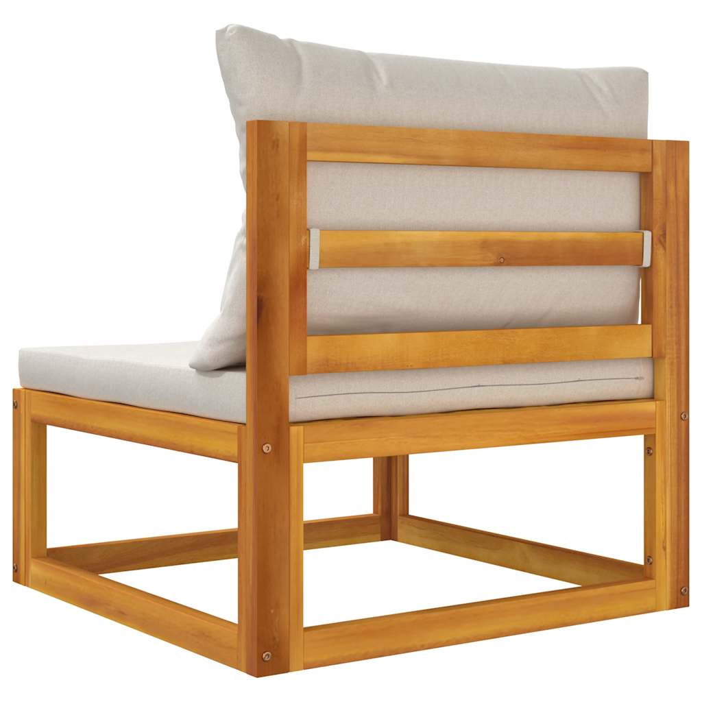 Καναπές Κήπου Μεσαίος Μασίφ Ξύλο Ακακίας με Αν. Γκρι Μαξιλάρια 6