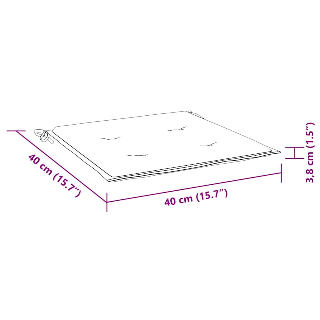 Μαξιλάρια Καρέκλας 6 τεμ. Μπλε/Λευκό Ριγέ 40x40x4 εκ Υφασμάτινα 9