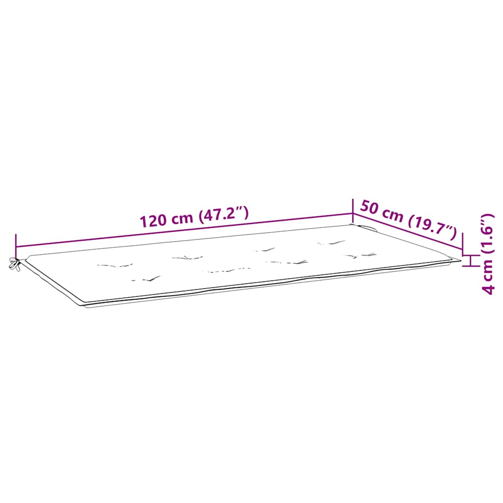 Μαξιλάρι Πάγκου Κήπου Μπλε&Λευκό Ριγέ 120x50x3 εκ.Ύφασμα Oxford 7
