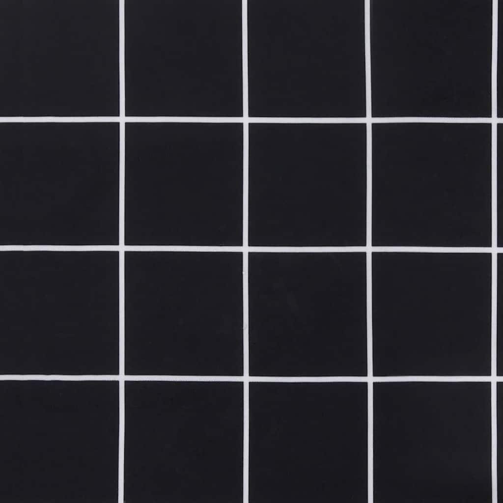 Μαξιλάρι Πάγκου Κήπου Μαύρο Καρό 150x50x3 εκ. Ύφασμα Oxford 6