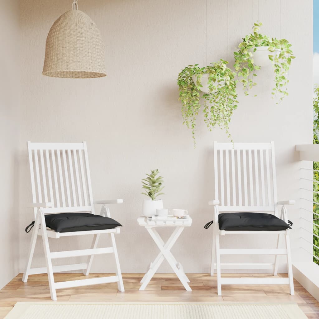 Μαξιλάρια Καρέκλας Κήπου 2 τεμ. Μαύρα 40x40x7 εκ. Υφασμάτινα 1