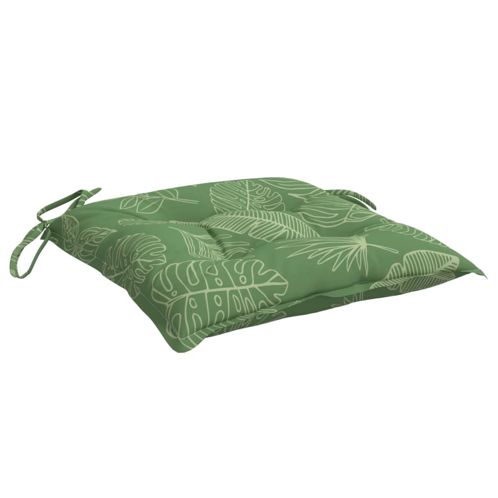 Μαξιλάρια Καρέκλας 6 τεμ. Σχέδιο Φύλλων 50x50x7 εκ. Υφασμάτινα 5