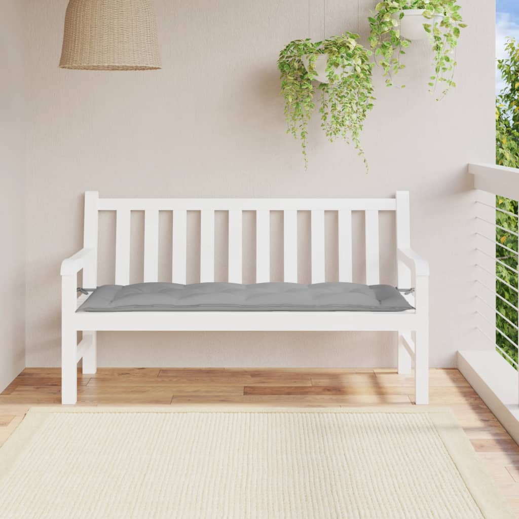 Μαξιλάρι Πάγκου Κήπου Γκρι 150x50x7 εκ. Ύφασμα Oxford 1