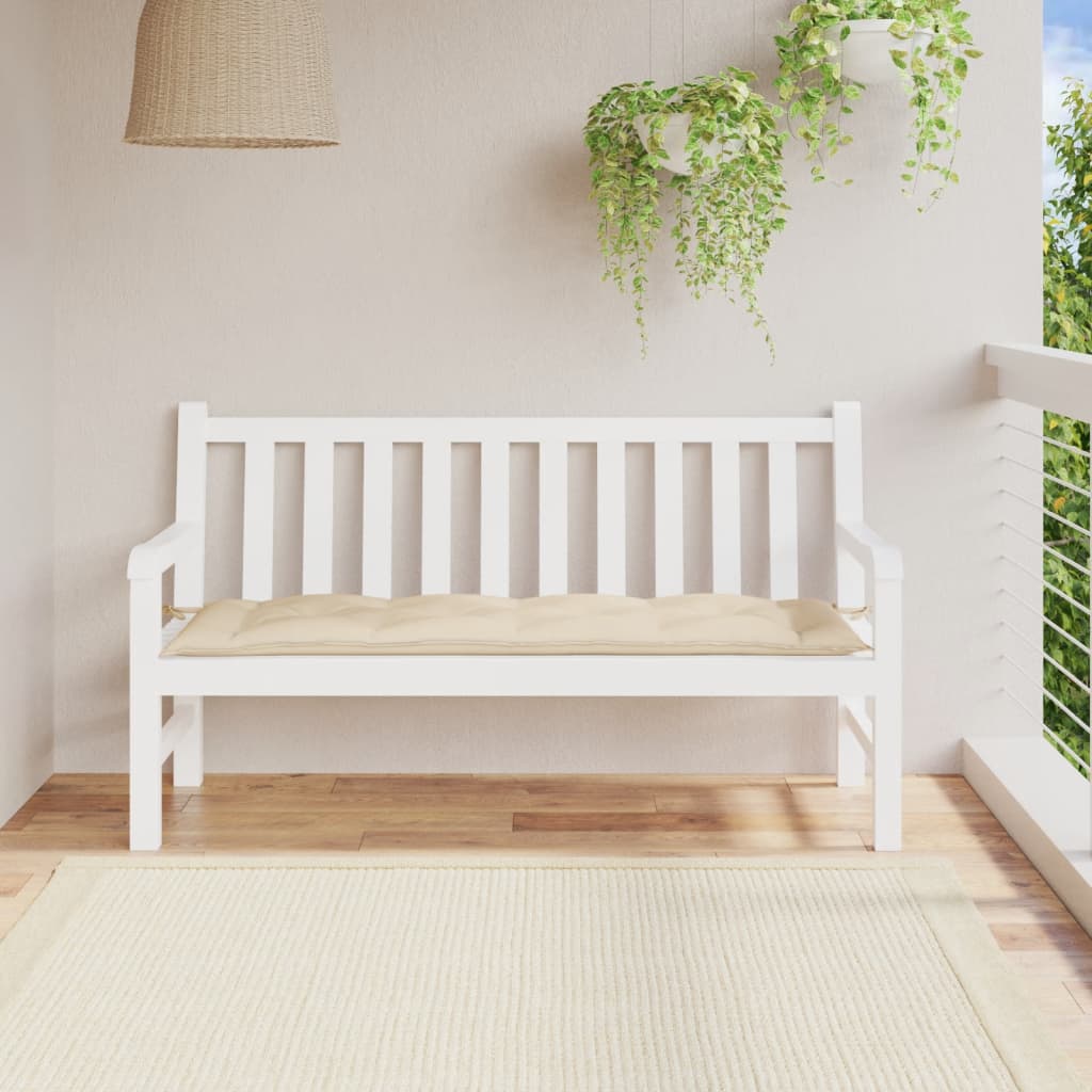 Μαξιλάρι Πάγκου Κήπου Μπεζ 150x50x7 εκ. Ύφασμα Oxford 1