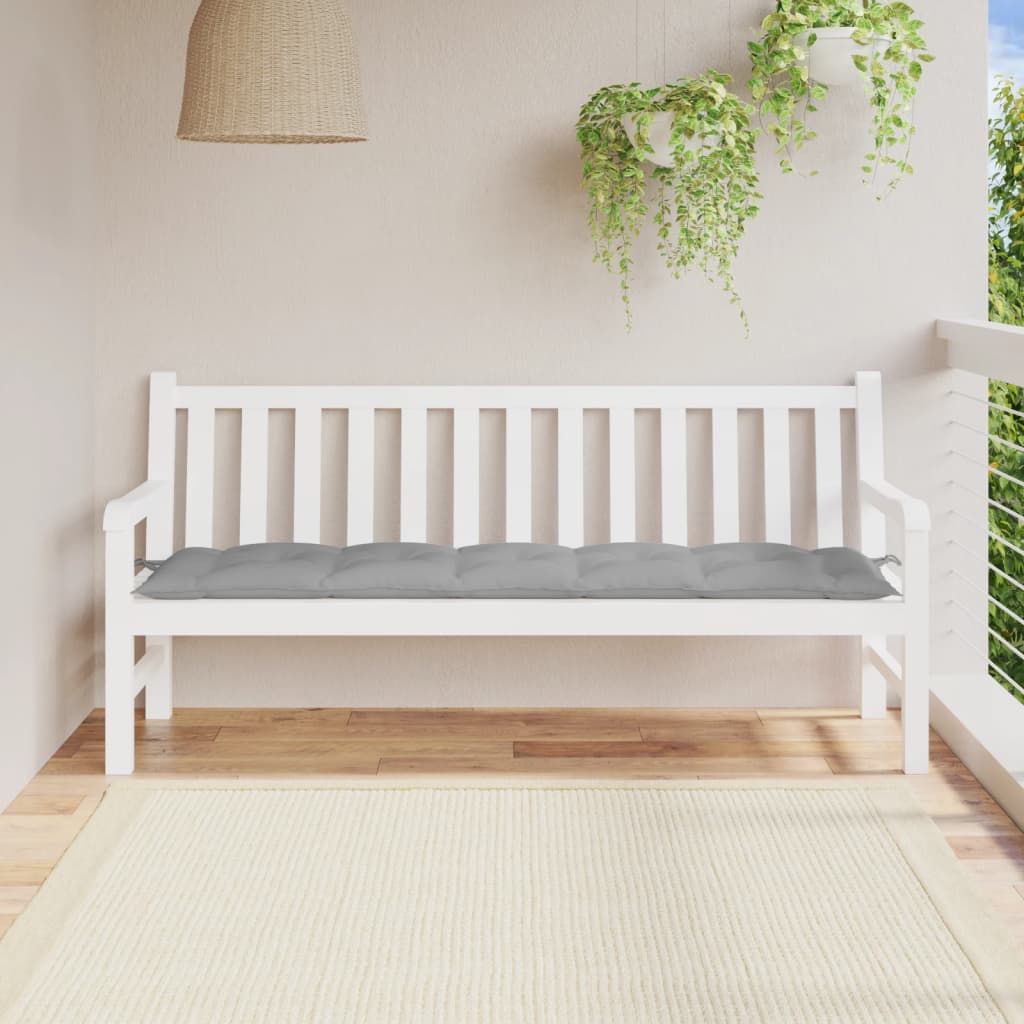 Μαξιλάρι Πάγκου Κήπου Γκρι 180x50x7 εκ. Ύφασμα Oxford 1