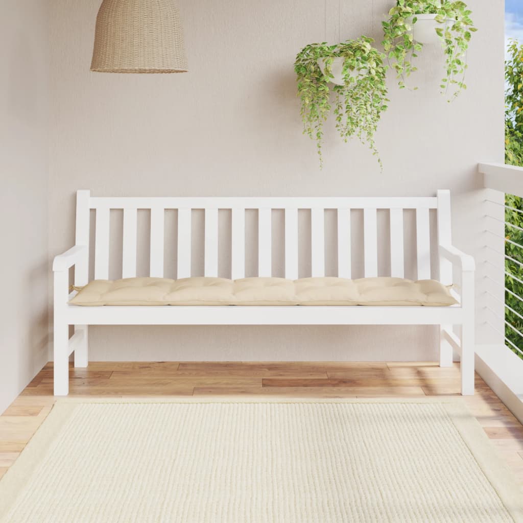 Μαξιλάρι Πάγκου Κήπου Μπεζ 180x50x7 εκ. Ύφασμα Oxford 1