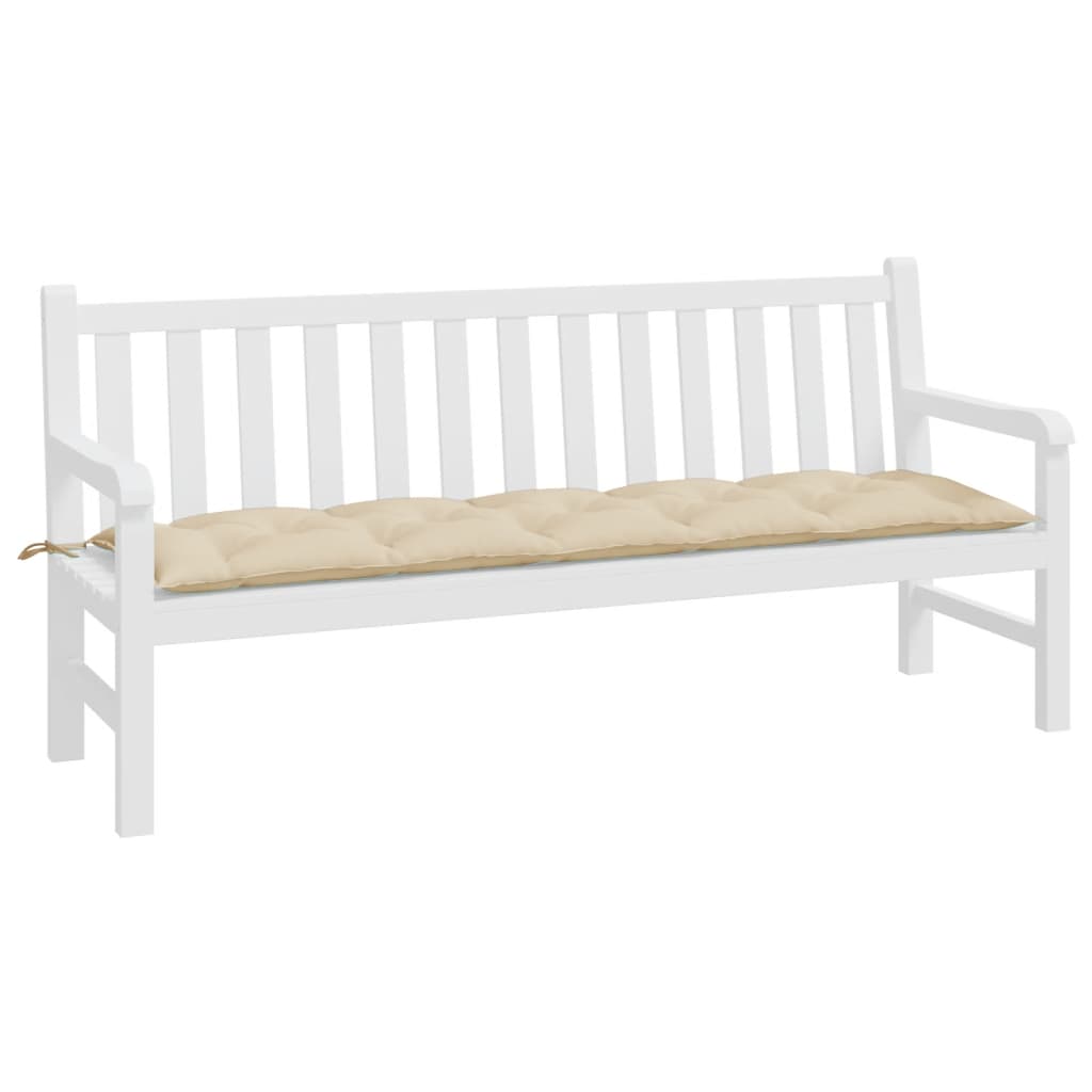 Μαξιλάρι Πάγκου Κήπου Μπεζ 180x50x7 εκ. Ύφασμα Oxford 3