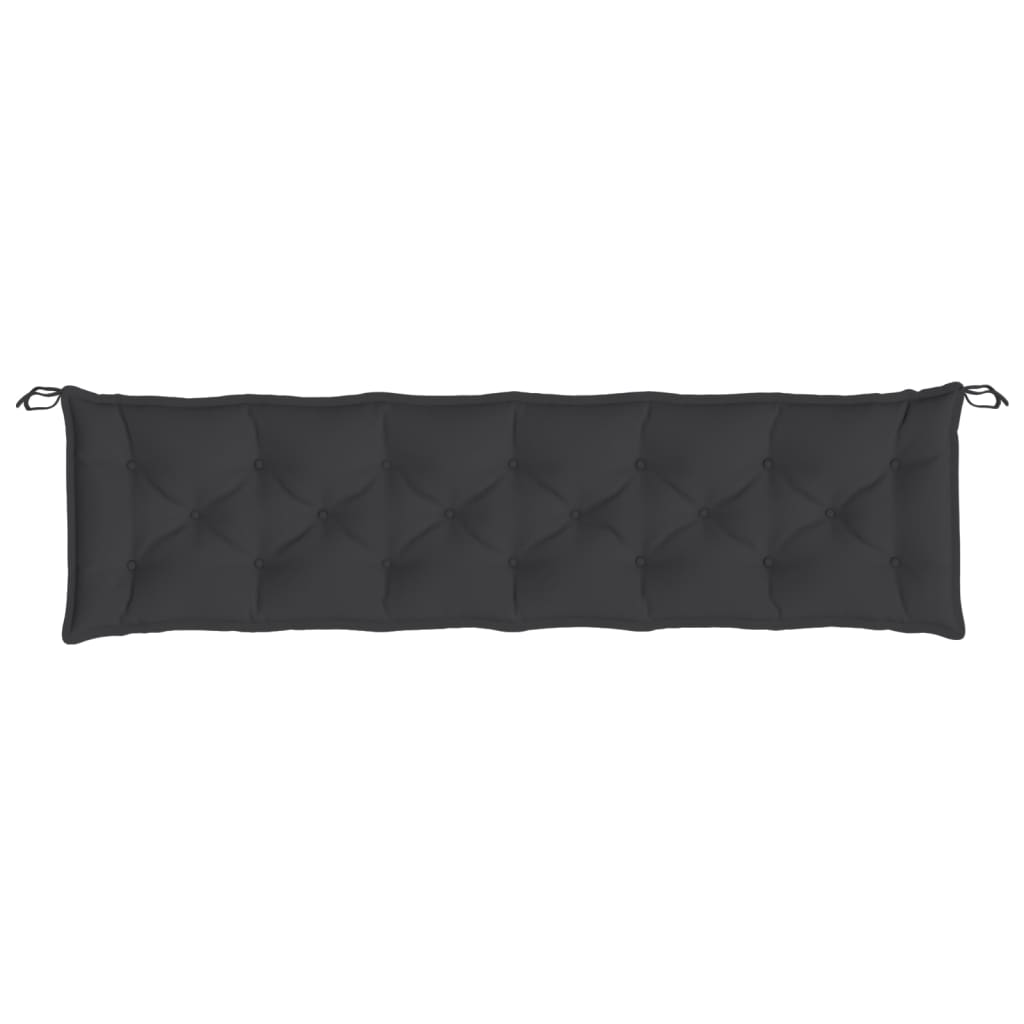 Μαξιλάρι Πάγκου Κήπου Μαύρο 200x50x7 εκ. Ύφασμα Oxford 4