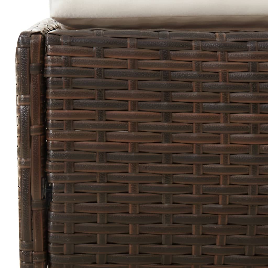 Ξαπλώστρα με Πτυσσόμενη Οροφή Καφέ 200x114x128 εκ. Συνθ. Ρατάν 8