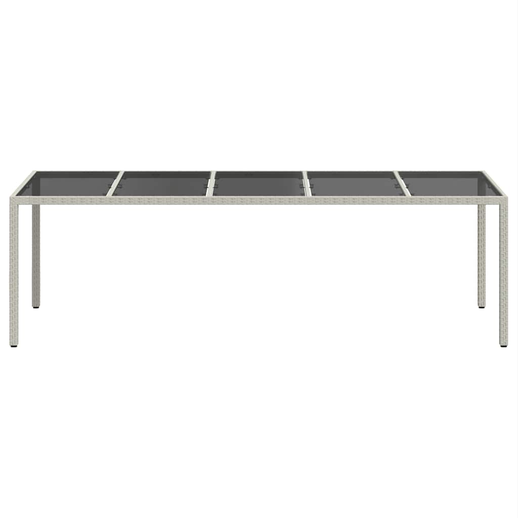 Τραπέζι Κήπου Λευκό 250x100x75 εκ. Συνθετ. Ρατάν/Ψημένο Γυαλί 3