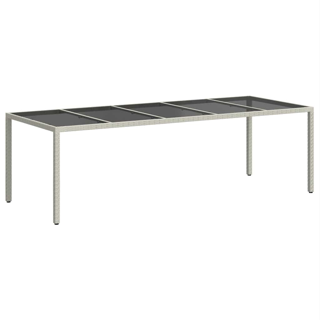 Τραπέζι Κήπου Λευκό 250x100x75 εκ. Συνθετ. Ρατάν/Ψημένο Γυαλί 5