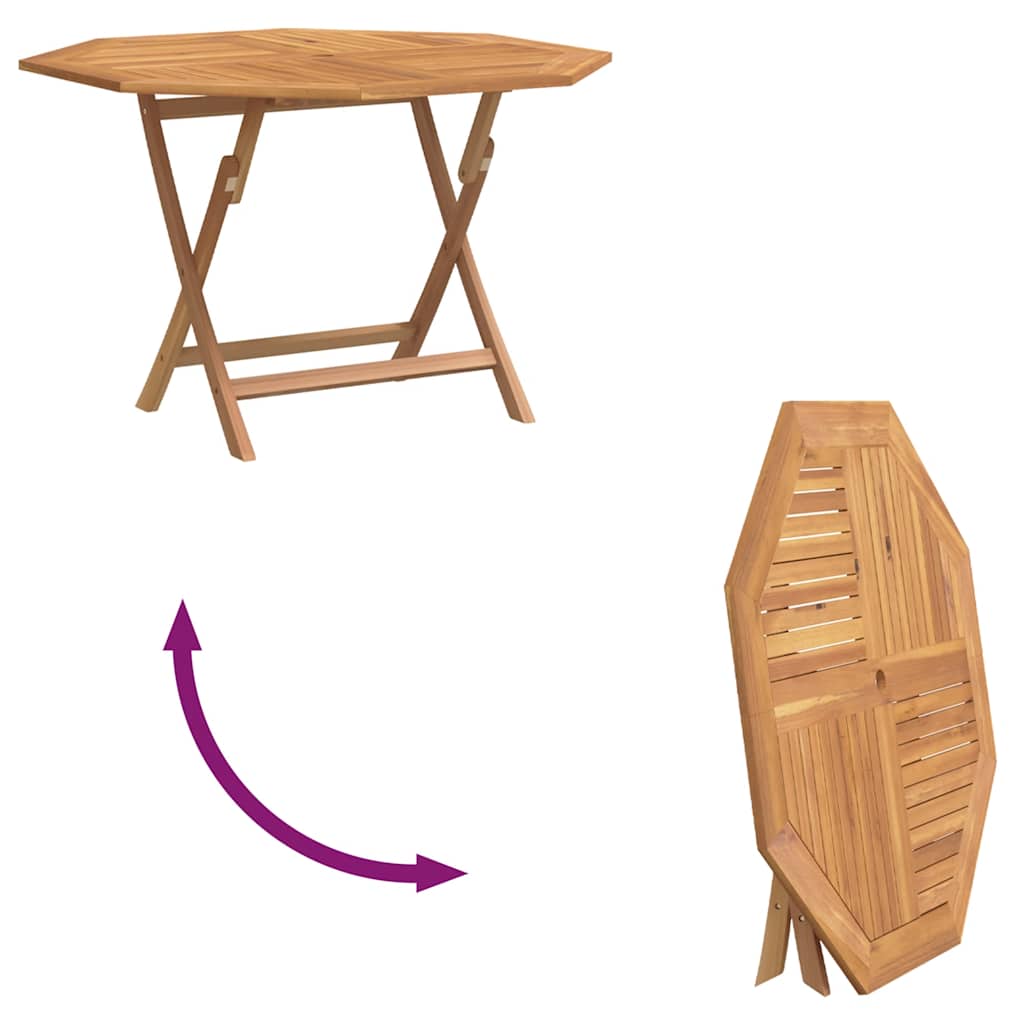 Τραπέζι Κήπου Πτυσσόμενο 110 x 110 x 75 εκ. Μασίφ Ξύλο Teak 5