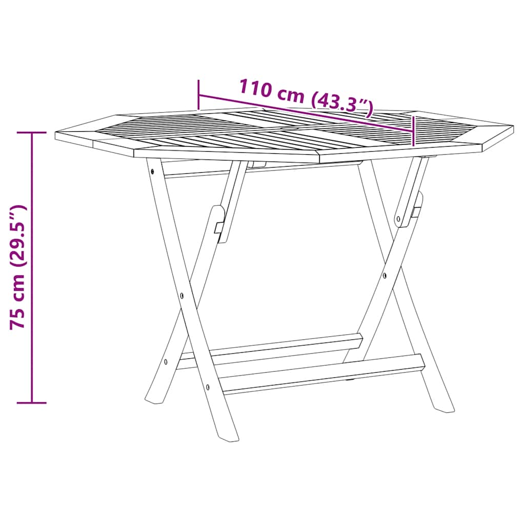 Τραπέζι Κήπου Πτυσσόμενο 110 x 110 x 75 εκ. Μασίφ Ξύλο Teak 8