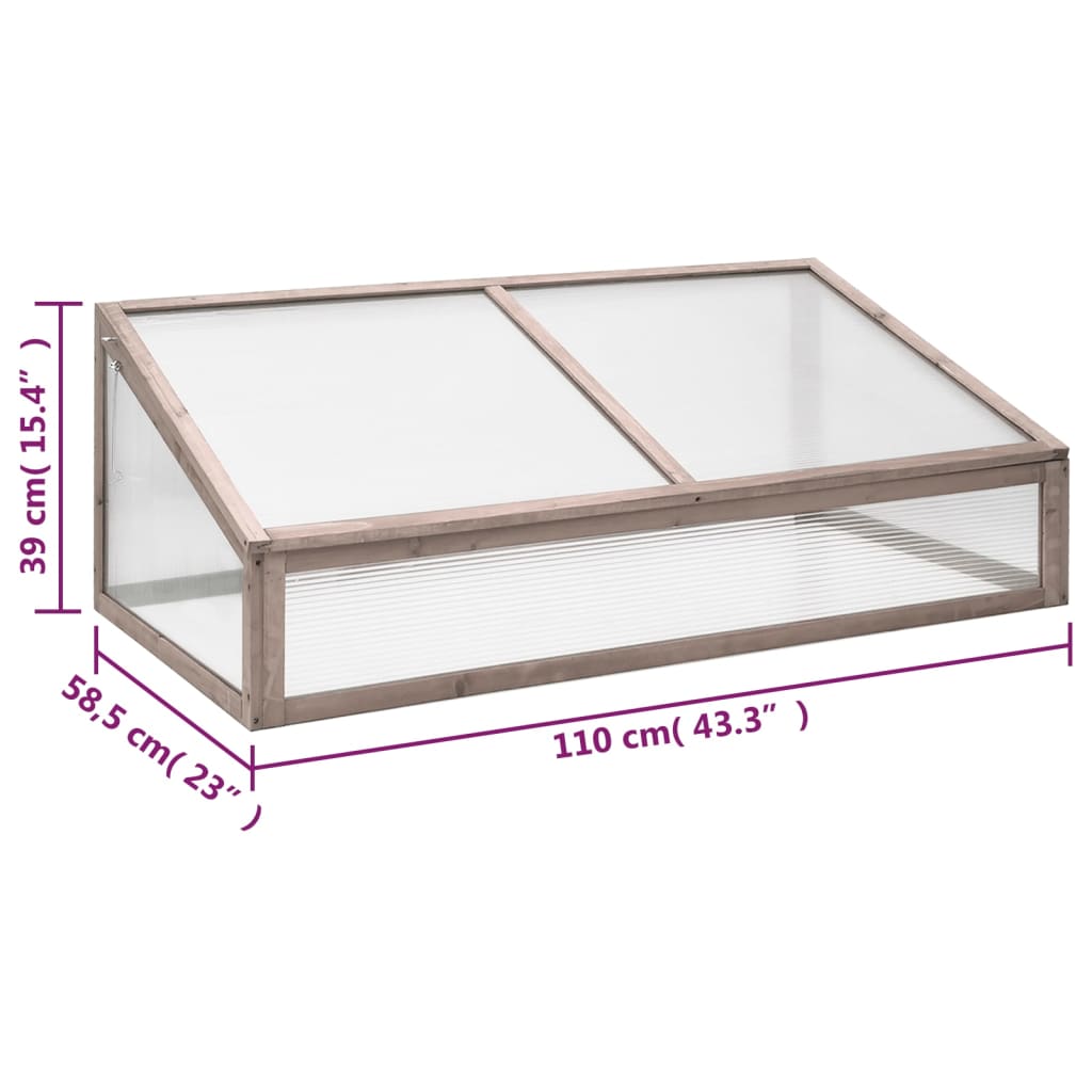 Θερμοκήπιο Γκρι 110 x 58,5 x 39 εκ. από Ξύλο Ελάτης 7